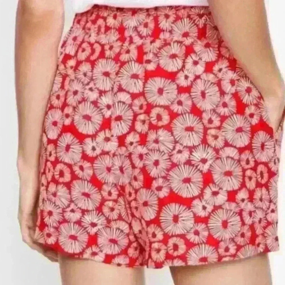LOFT Linen Blend Paperbag Waist Pull On Linen Blend Shorts Red NWT Size XLP - Picture 1 of 4